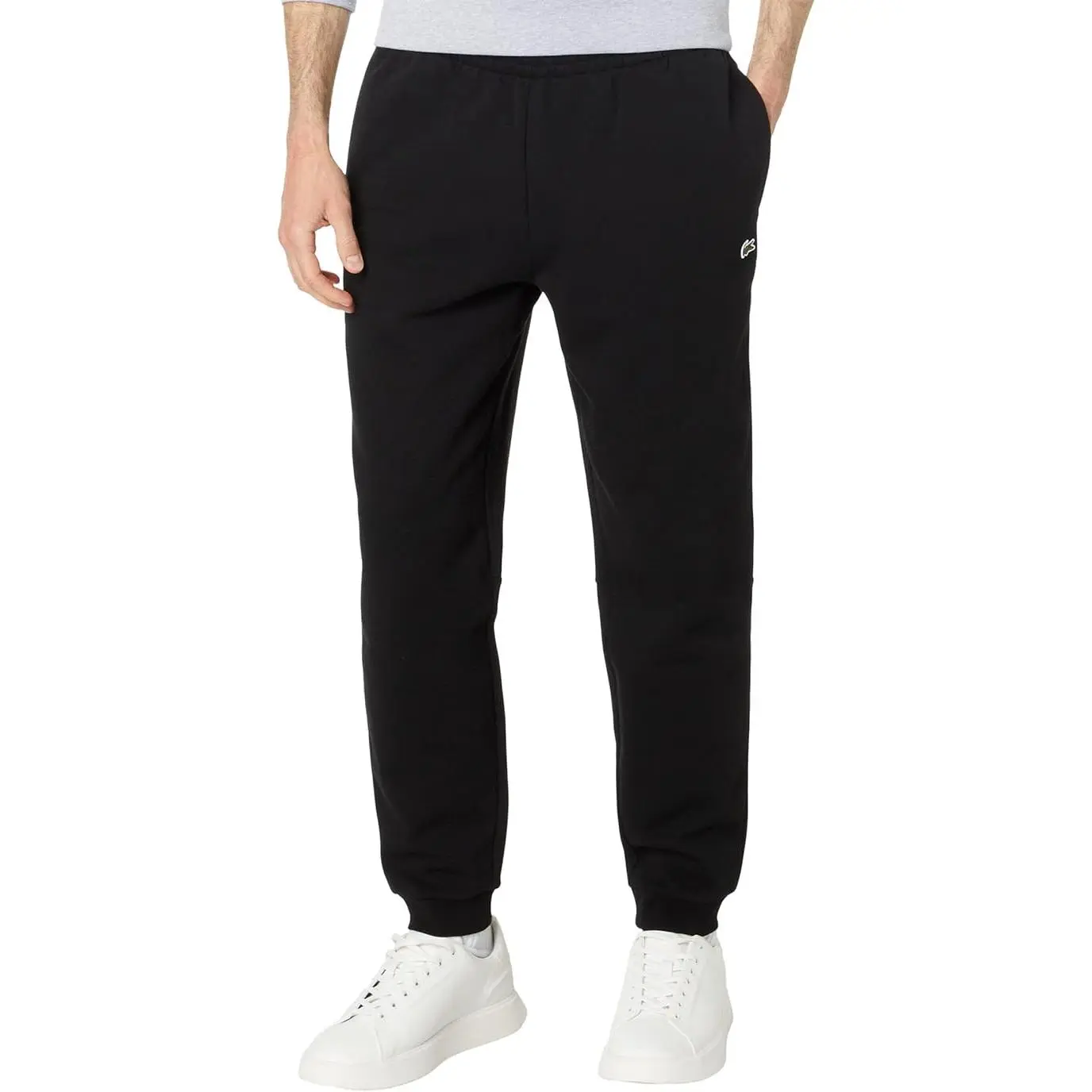 Men's Lacoste Black Tapered Fit Fleece Trackpants