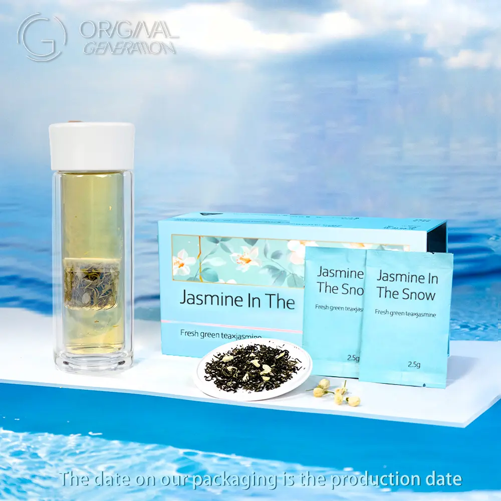 Jasmine In The Snow Jasmine Tea 75g 2.5g×48pack Fresh Green Tea And Summer Jamine Individual Package Imprinted 7 Times With Green Tea