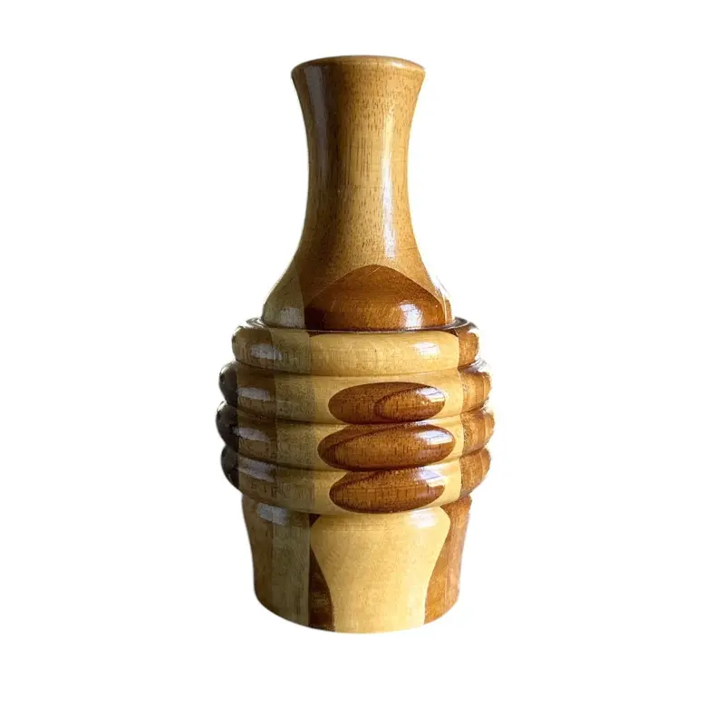 Jamaica Hand Carved and Stained Wooden Decorative Vase