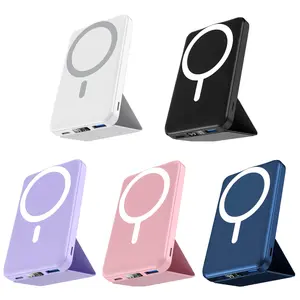 Podoru Magnetic Portable Charger - 10000mAh High Capacity Battery, 22.5W Fast Charge Mobile Accessories, MagSafe-Compatible Silicone Chargeable Power Bank with Foldable Stand & USB-C Cable for iPhone 17/16/15/14/13/12 Series, Compact Travel Charger