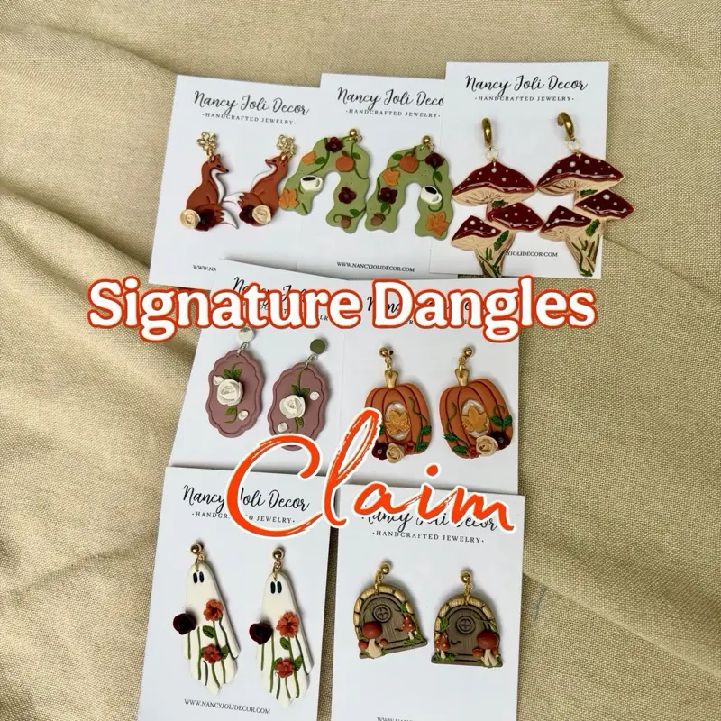 YOU CLAIM LIVE: Signature collection dangles for TikTok live Hypoallergenic Clay Lightweight Stainless Steel