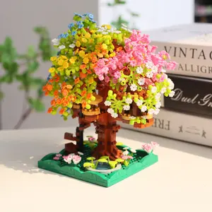 Romantic Cherry Blossom Tree House Building Set, Flower Building Blocks, Sakura Tree House Model, High-Quality Abs Material, Perfect Gift for Holidays