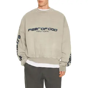 Fear of God ESSENTIALS Cropped Relaxed Sweatshirt in Smoke Grey