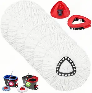 Mop Heads Replacements for O-Cedar EasyWring 1-Tank Spin System, 4/6 Pcs Microfiber Spin Mop Refills,Easy Cleaning Mop Head for Floor, Bathroom, Kitchen, wood(NO Bucket)