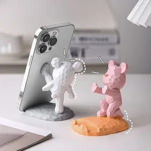 1pc Cute Bear Shape Phone Stand Decoration, Phone Holder, Phone Accessory Compatible, Compatible With Both Mobile Phone And Tablet, Suitable For Desk, Bedside, Living Room, Study, Bedroom, Gift, Etc. Birthday Gifts Graduation