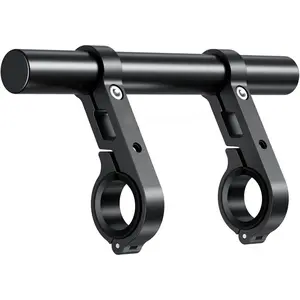 Aluminum Alloy Handlebar Extender Extensions with 8'' Long Cross Bar with Double Clamp Mounting Base Fit 0.875'' / 1'' / 1.125'' / 1.26'' Handlebars for Bike Bicycle Motorcycle Scooter ATV