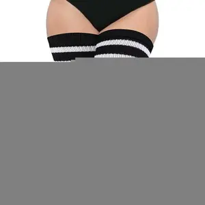 Plus Size Womens Thigh High Socks for Thick Thighs- Extra Long Striped Thick Over The Knee Socks- Leg Warmer Boot Socks
