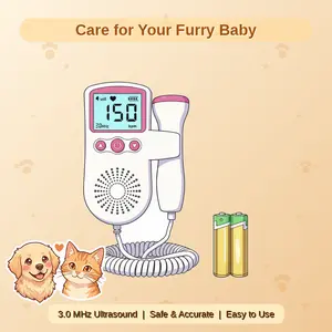 Pet Fetal Doppler Handheld Ultrasound Heartbeat Monitor for Pregnant Dogs and Cats Women