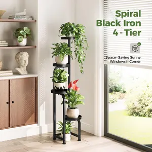 Plant Stand Indoor Outdoor 3 Tier 4 Tier 5 Tier Metal Plant Shelf for Multiple Plants Corner Flower Holders for Living Room Balcony Bedroom Patio Garden memorial day sale summerwins