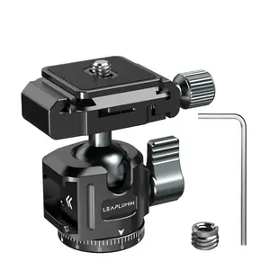 Low Profile Camera Tripod Ball Head,360 Rotating BallHead w Arca Cold Shoe 1/4" Quick Release Plate for DSLR Camera Tripod Mic