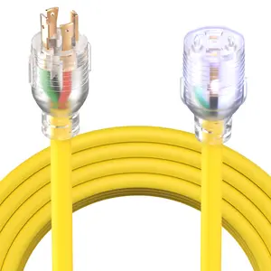 TOOLIOM 30 Amp Generator Cord, L5-30P/L5-30R Generator Extension Cord, UL Listed 125V 3750W 10 AWG SJTW with Lighted Power Indicator