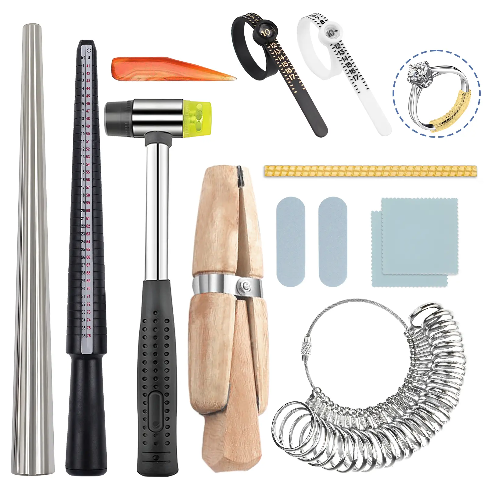 Ring Sizing & Repair Tool Kit - Complete Set for Resizing Adjusting and Fixing Rings for Beginners & Jewelers