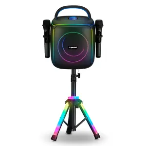 Gemini GPK-200PK Party Speaker w/ 2 Wireless Mics + LED Tripod | 480W Bluetooth Karaoke System