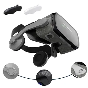 VR SHINECON Upgraded All-in-1 4K 120Hz 3D VR Glasses, Wearable Smart Virtual Reality Headset for 4.7-7.2" Smartphones, Gaming & Movie Accessory