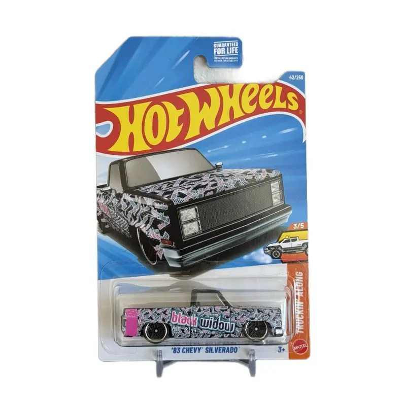 Hot Wheels 1:64 Scale '83 Chevy Silverado Black Widow Diecast Metal Car, Collectible Model Car for Diecast Toys Enthusiasts, Diecast Vehicles, Model Diecast Toys