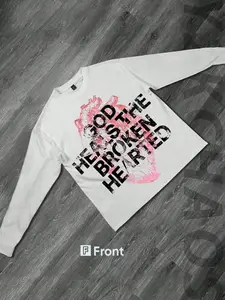 Men's Long Sleeve T-Shirt, Crewneck, Basic Layering Tee, Vintage Heart Pattern, Fashion Casual Daily Wear, Street Style, Streetwear, Top, Perfect Gift Choice, Clothes, Menswear