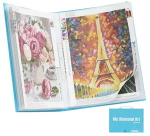 ARTDOT A3 Storage Book for Diamond Art Kits, Portfolio Folder for Diamond Painting Accessories with 30 Pocket Slevees Protectors (16.9x12.4inches)