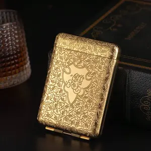 Men's Gift, Holiday Gift, Carved Three-Flap Cigarette Case Protects 16 Cigarette Case