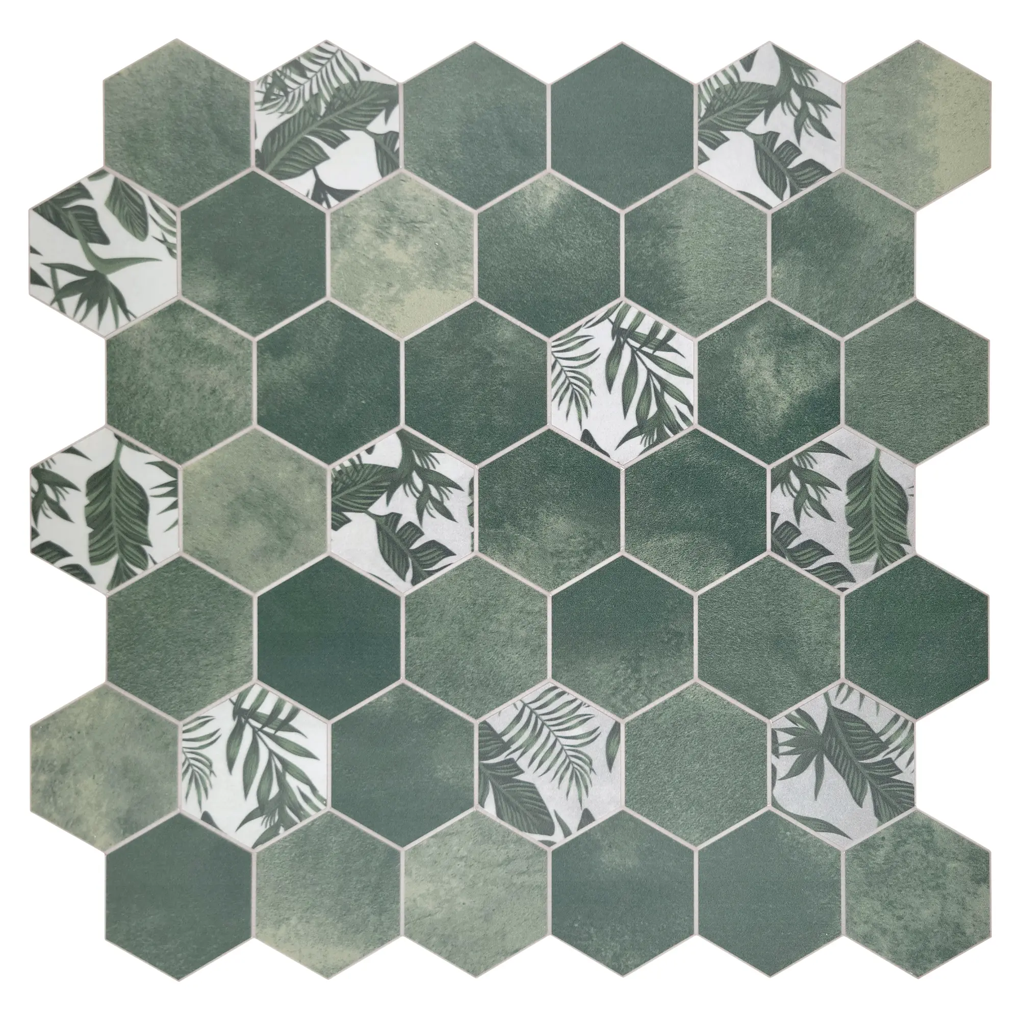INNO STICKERS 10-Sheet 3mm Thick Hexagonal Cement Vintage Peel-and-Stick Backsplash Tile, 9 sq. ft. Waterproof Decorative Self-Adhesive Wall Covering for Kitchen, Laundry, Easy Clean & Maintenance, Indoor Use