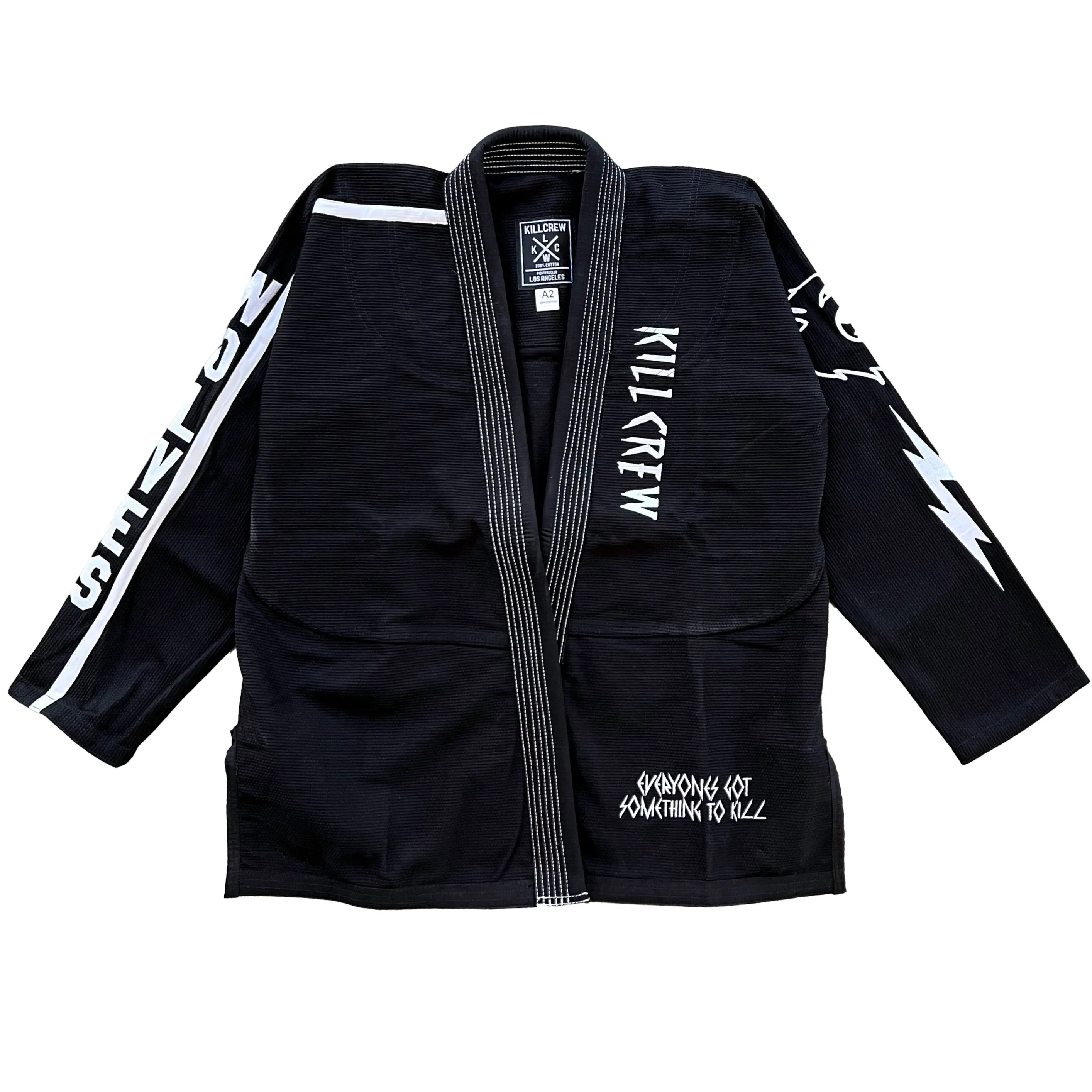 Kill Crew Jiu Jitsu Gi Set, 450 GSM Pearl Weave Top & 10oz Canvas Pants, Durable Gym Wear for BJJ Training with Reinforced Stitching