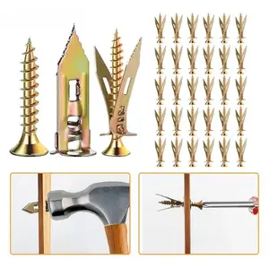 No Pre-Drill Drywall Wall Hanging Hardware, 120/240 PCS Self-Drilling Anchors and Screws, Sturdy 66 LB Max Load for Indoor Use