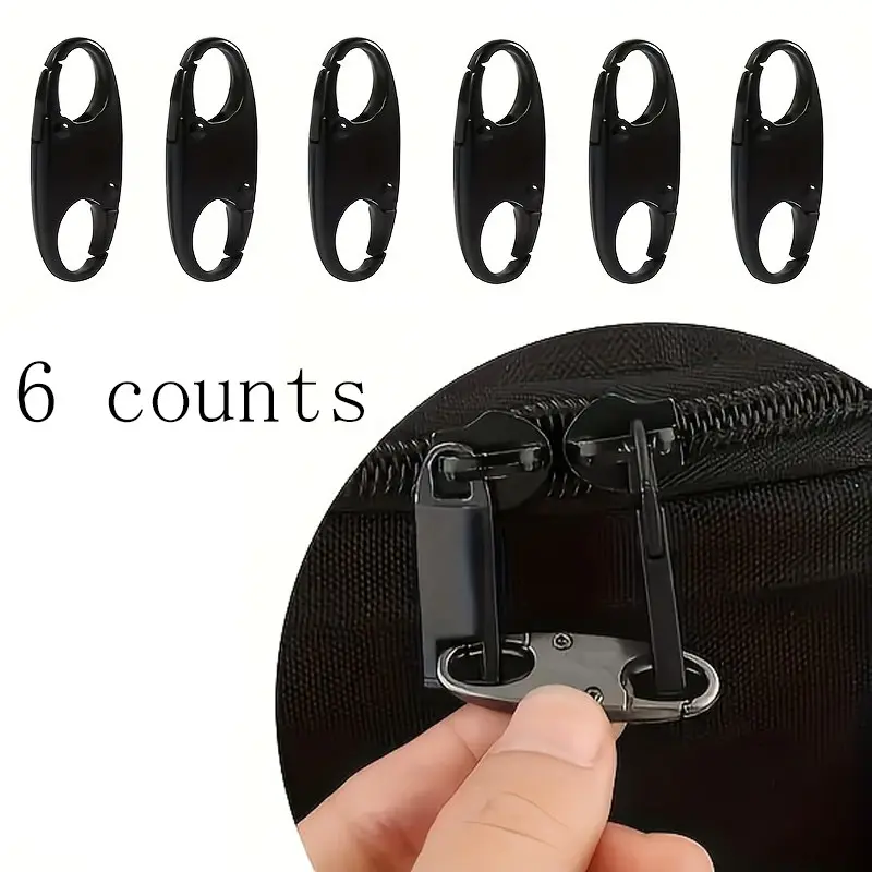 6pcs Anti-Theft Security Zipper Set with Universal Dual Lock Design, Durable, Versatile, Multiple Uses, Outdoor, Ideal for Luggage, Metal Crafts, Sewing, Knitting, Fishing, Camping