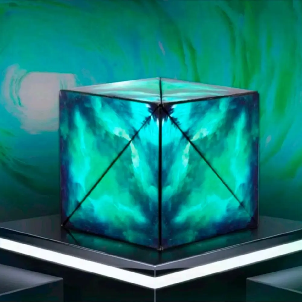 3D Shifting Green Cube Optical Illusion Toy - Interactive Stress Relief Classic-Novelty Cube for All Ages