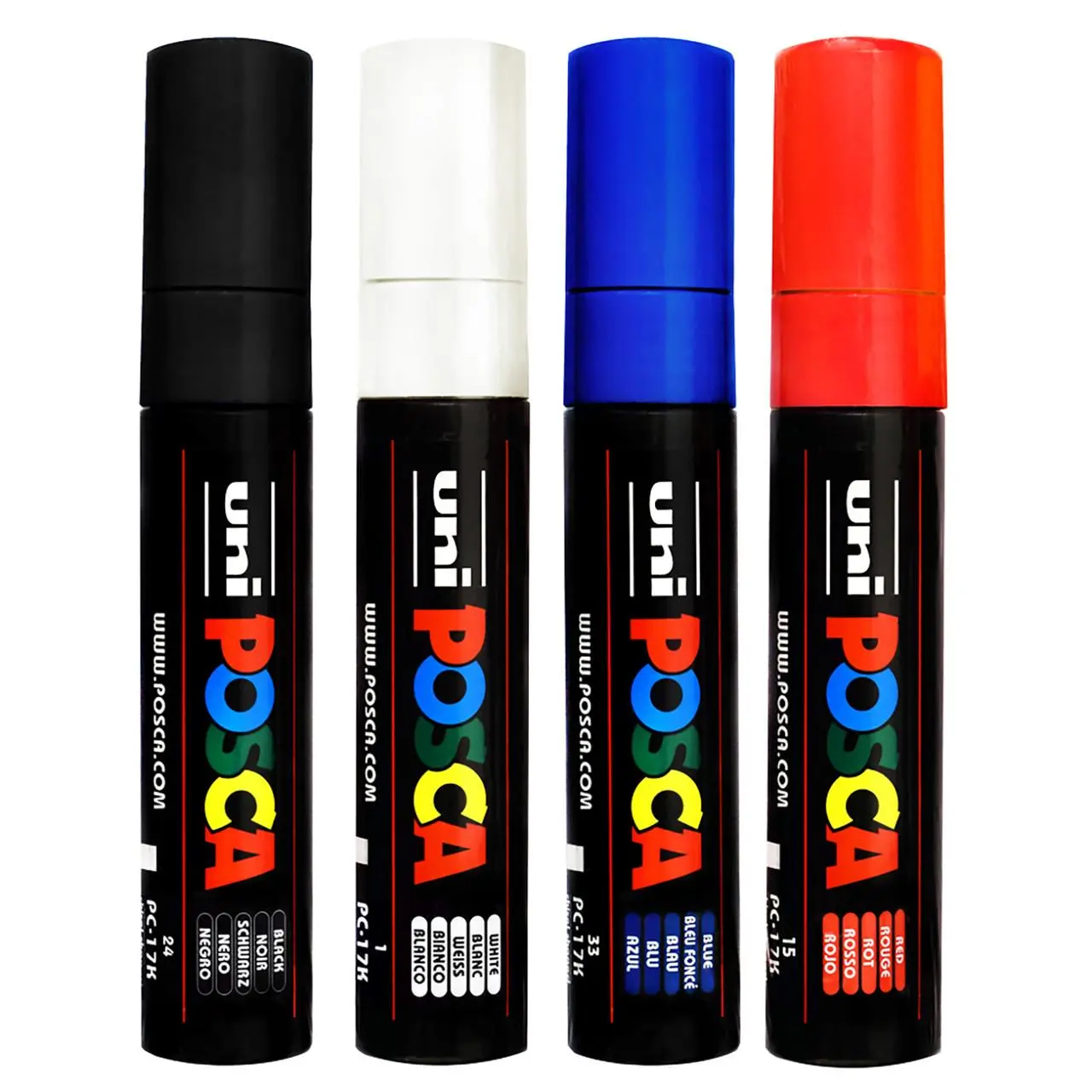 Posca Paint Marker Extra Broad PC17K Set of 4, Basic Colors
