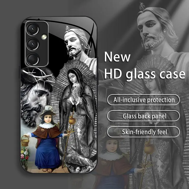 Suitable for [Galaxy A14 5g] Jesus New stylish high quality glass protective case affordable anti-drop anti-fingerprint-888