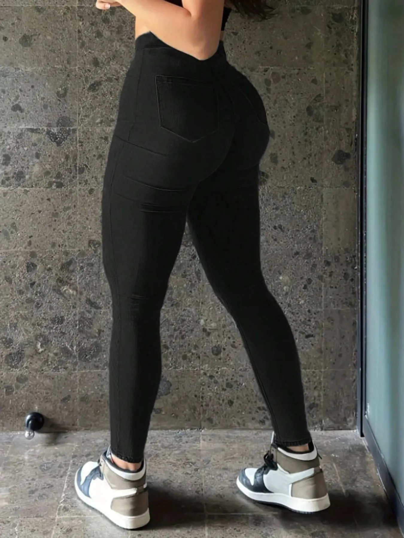 Women's High Elasticity Stretchy Bottom Tight Pants, Trouser, Elegant Slim Fit Fashion, Basic, Casual Versatile, Suitable for All Seasons, Comfortable Wear