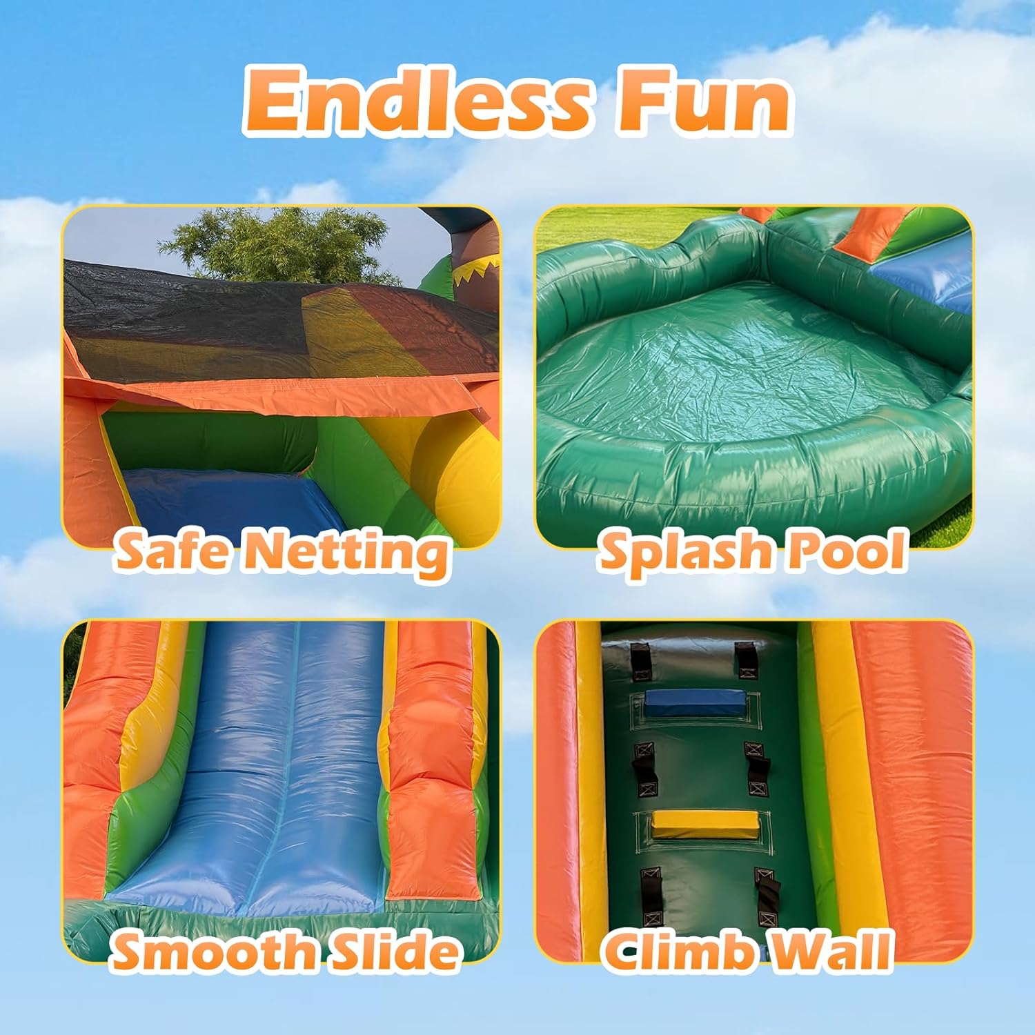 Water Slide Commercial, 21FT Big Water Slide for Kids and Adults with Powerful 950W Blower & Water Tube,100% Commercial Grade PVC Inflatable Adult Water Slides with Splash Pool (Green, 21x12x9FT)