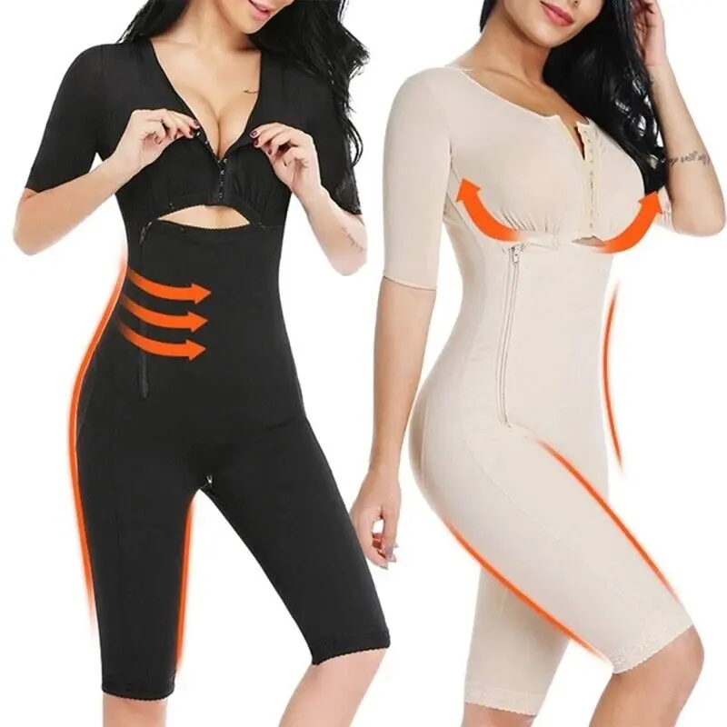 Women Full Body Shaper Tummy Control Shapewear Fajas Colombianas Waist Trainer Compression Garment with Adjustable Straps Bodysuit Fit Curvy Comfortable