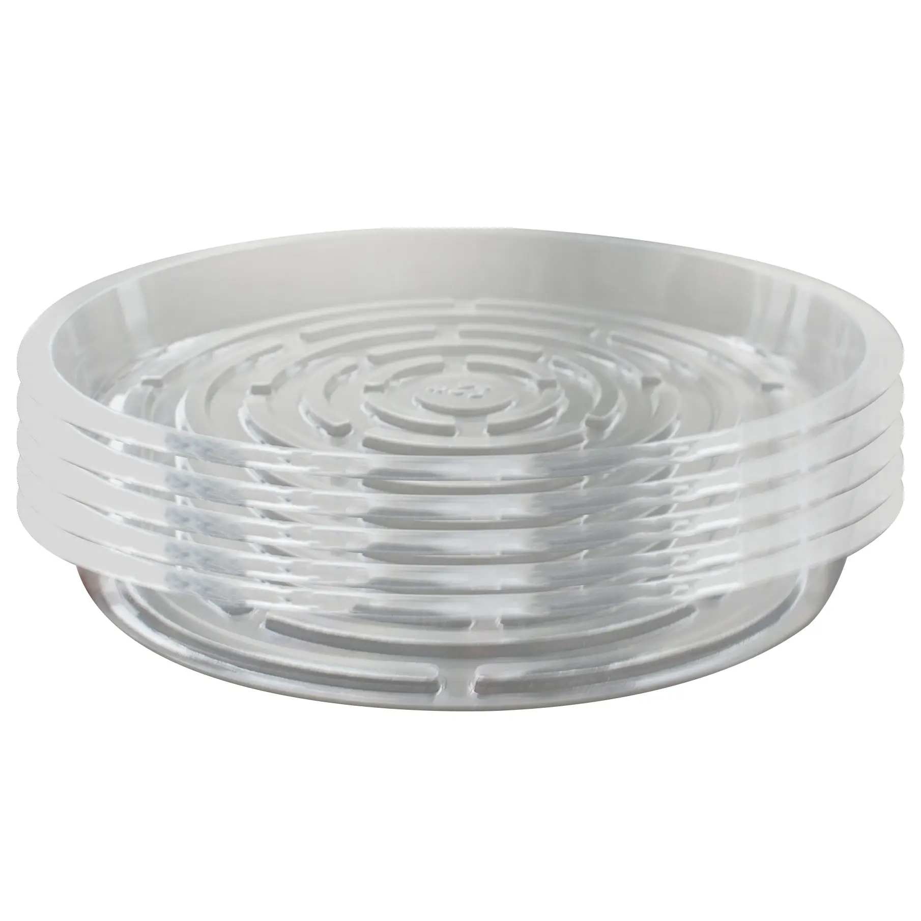 5-Pack 12 in Clear Thick Plastic Heavy-Duty Plant Saucer Drip Trays, Sturdy Drip Catchers for Garden Pots (Home Improvement & Garden Supplies)