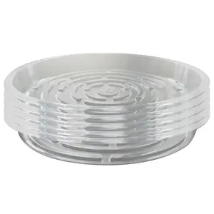 dealsforyoudays 5 Pack 12 in Clear Thick Plastic Heavy Duty Sturdy Plant Saucer Drip Trays Fit for pot