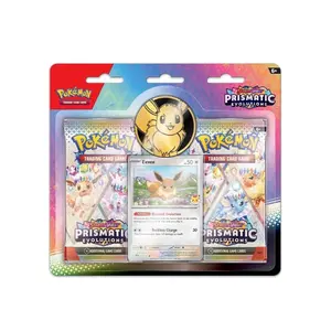 Prismatic Evolutions Eevee Card, Coin & 2 Booster Packs