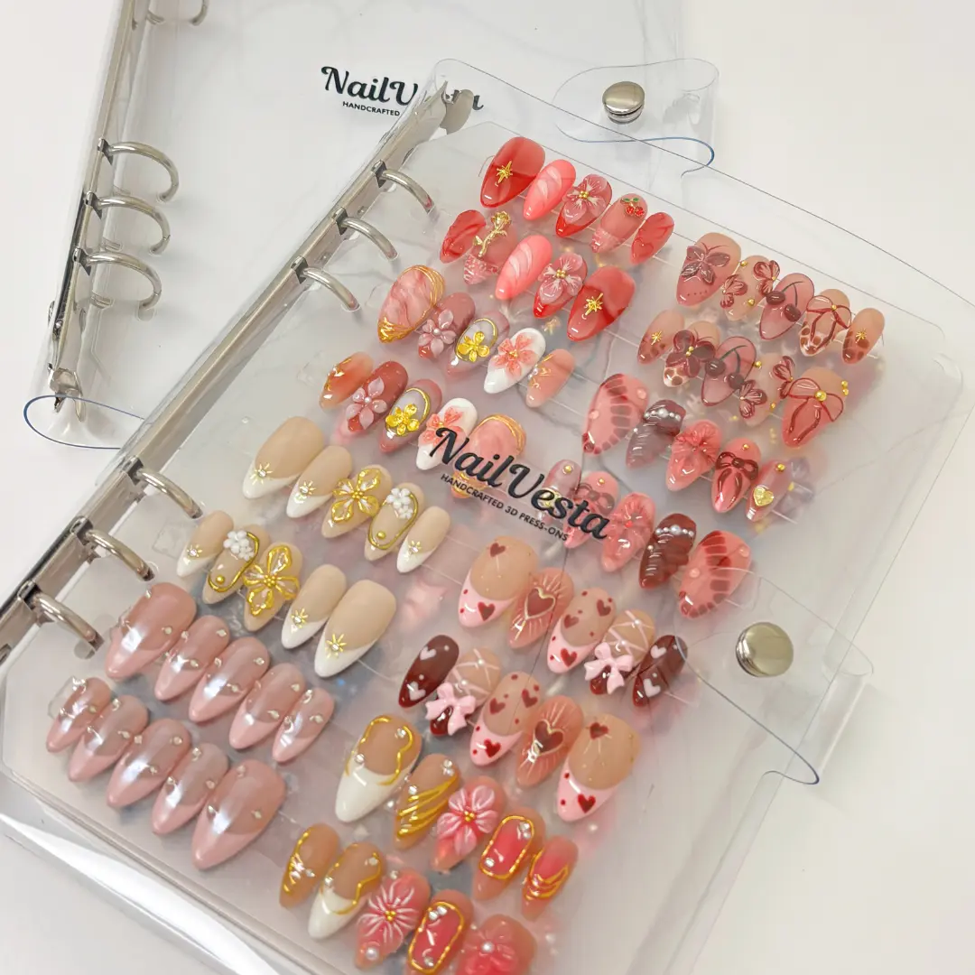 NailVesta Press-On Nail Organizer Binder (Empty Storage Album – No Nails Included)