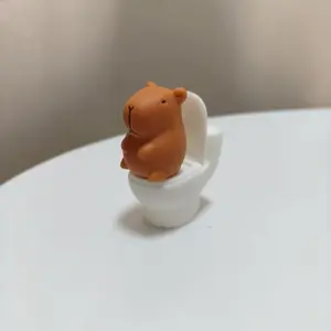Creative Cute Capybara Water Otter Toilet Home Decor, Kawaii Display Decor, Animal Desktop Ornament, Unique Gift, Funny Office Desk Decoration
