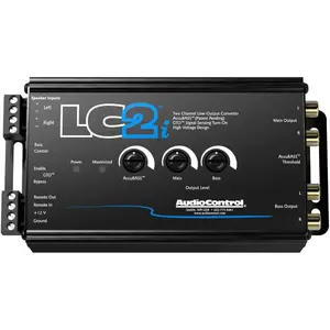 AudioControl 2-Channel Line Output Converter with AccuBASS, Remote, Compact Design, Wattage Support, Preamp & Speaker - OEM Automotive Car Audio Integration