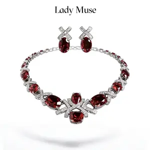 925 Silver Lab-Created ECO Diamond Red Suitable for Daily Wear/Dinners/Gifts