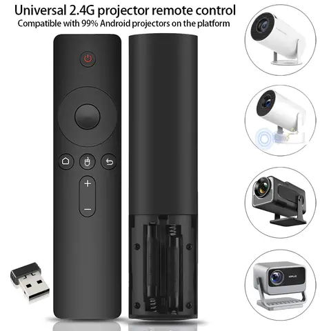 2.4G Wireless Air Mouse Universal Remote Control with USB Receiver, 360° Blind-Spot-Free Control, 360° Gyro, 6-Axis Motion, USB Plug-and-Play, 33ft Range, Button & Screen Operation for 99% of Android Projector Models, TV Boxes, 2*AAA Batteries
