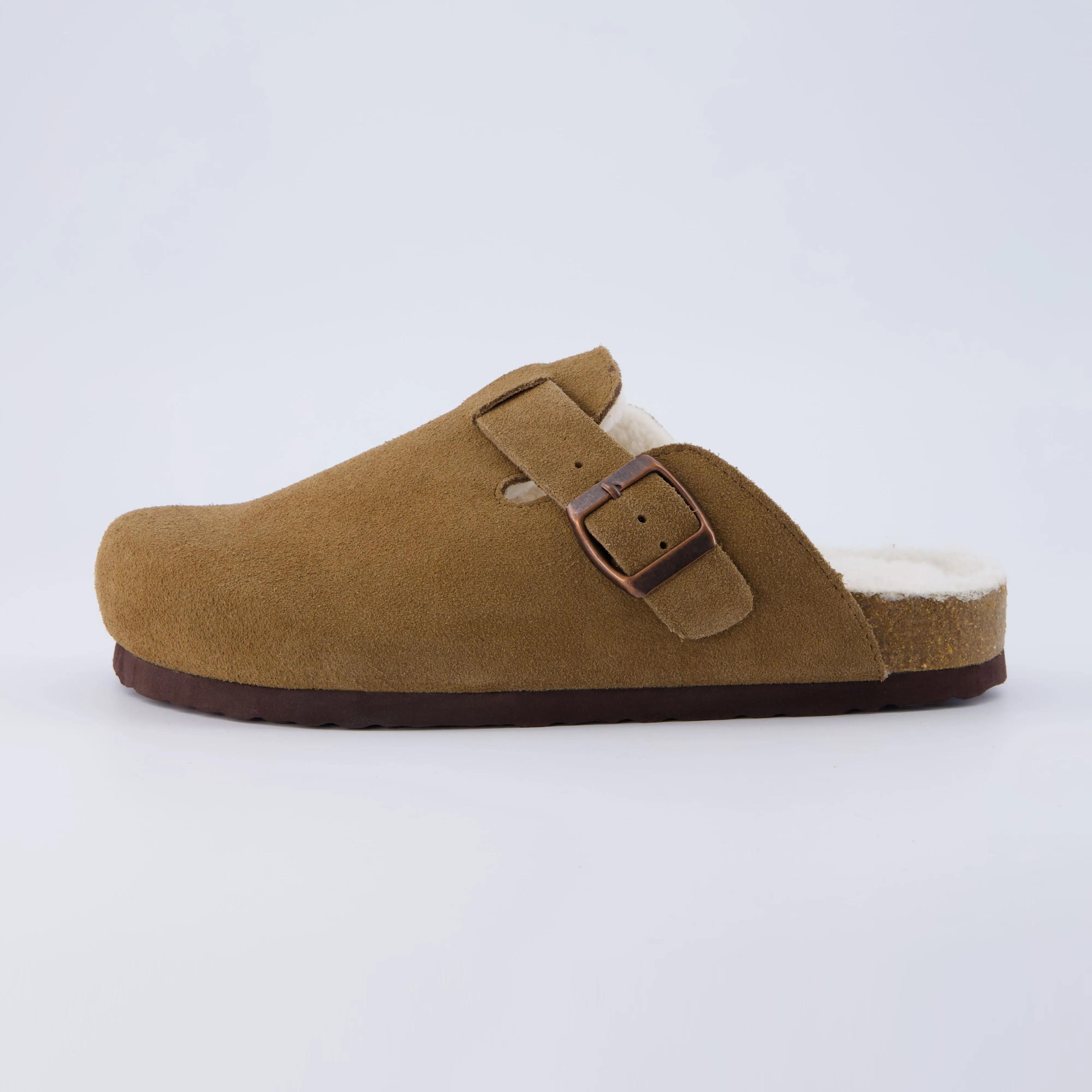 Cushionaire Women’s Hana Genuine Suede Clog | Classic Leather Loafer Mules with Soft Fur Lining | Ultra Comfortable Soft Footbed Clogs with Supportive Insole | Flexible Outsole Casual Clogs for Everyday Walking | Stylish Clog Mule Design