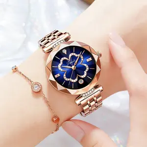 labaoli Elegant Ladies Luxury Watch, Crystal Four-Leaf Clover Dial, Water-Resistant Stainless Steel Case, Adjustable Strap, Perfect Gift for Women