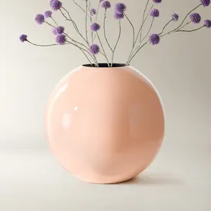 Z Gallerie Glossy Stainless Steel Pink Moon Floor Vase, Home Decor Accent for Living Room