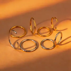 20G 8mm-6mm Nose Ring Collection 316L Surgical Steel Hypoallergenic Piercing Jewelry for Nose Cartilage Septum Tragus Helix Comfortable Smooth Closure Ideal Gift