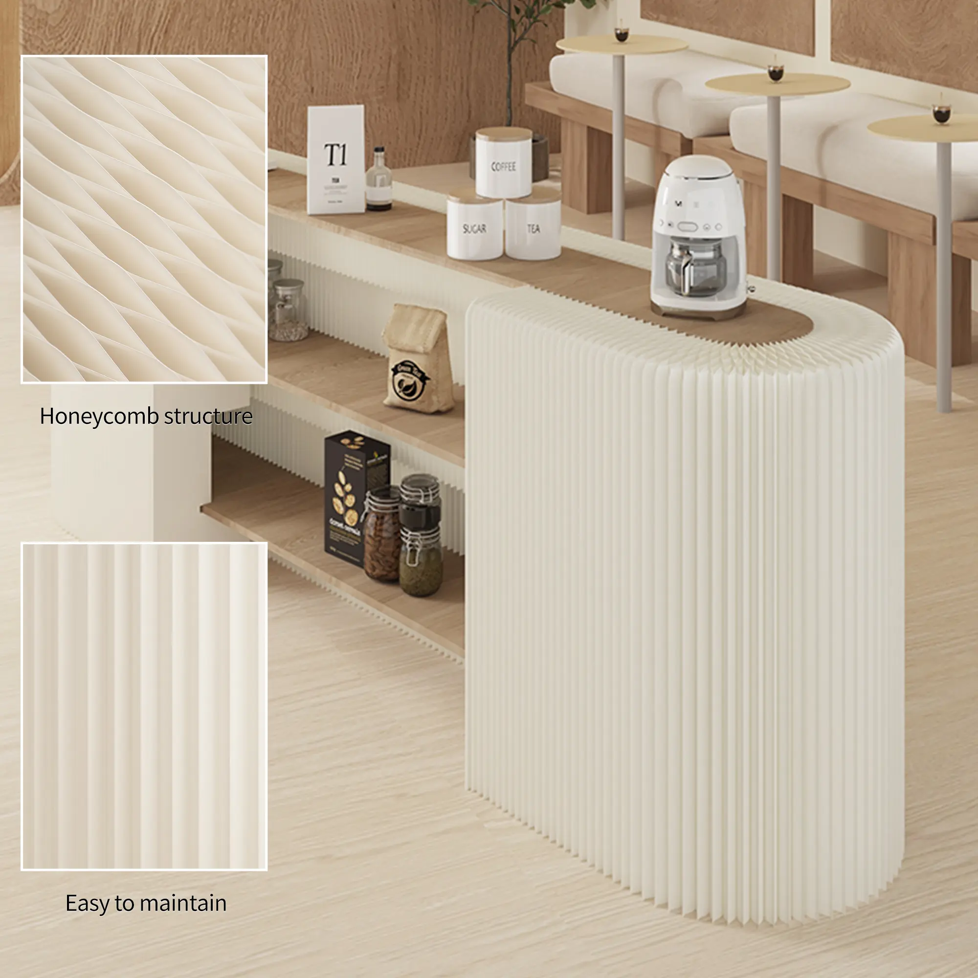 Foldable Paper Art Display Stand with Shelves, Sample, Cosmetics, Bags, Shoes, Commercial Use, for Exhibition