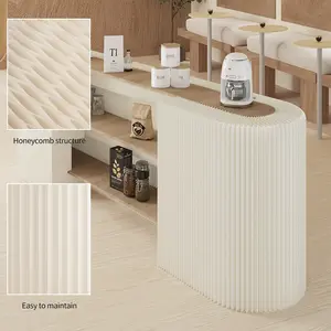 Foldable Paper Art Display Stand with Shelves, Sample, Cosmetics, Bags, Shoes, Commercial Use, for Exhibition