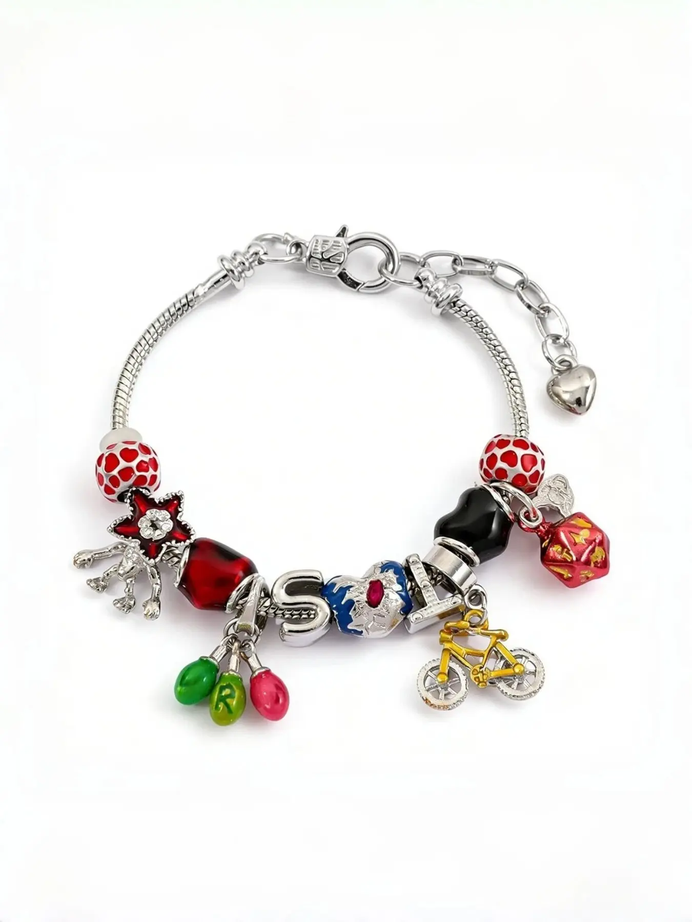 Retro DIY ST Inspired  Multi-Pendant Beaded Bracelet, Strange Colorful Charm Trendy Jewelry, Aesthetic Fan Gift, Friend Gift, Special Bff Gift, Interest Gift