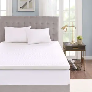 3" Gel Memory Foam with Cooling Cover White Mattress Topper