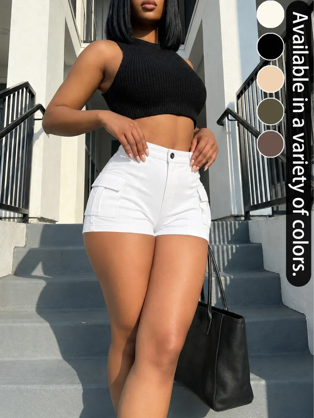 Womens Sexy High Waisted Cargo Shorts Elastic Back Waist Ultra Short Hot Pants with Flap Pockets Slim Fit Bodycon Y2K Streetwear Casual Summer Festival Clubwear Going Out Rave Party Vacation Outfit Trendy Utility Micro Shorts for Women Everyday Chic Style