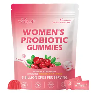 Winyel Women's Probiotic Gummies Cranberry Flavor 60 Gummies for Body Odor Women's Health & PH Balance 100 Billion CFUs
